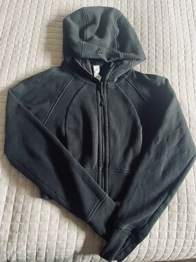 lululemon athletica Black Hooded Zip Jacket with Tonal Logo
